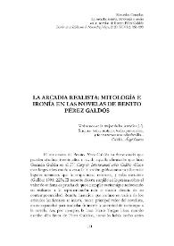 La Arcadia realista. Mitología e ironía en las novelas de Benito Pérez Galdós / Mercedes Comellas | Biblioteca Virtual Miguel de Cervantes