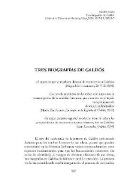 Tres biografías de Galdós  / Adolfo Sotelo  | Biblioteca Virtual Miguel de Cervantes