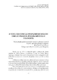 A vueltas con la etapa mexicana de Emilio Prados: Poesía mística y filosofía / Gemma Suñé Minguella  | Biblioteca Virtual Miguel de Cervantes