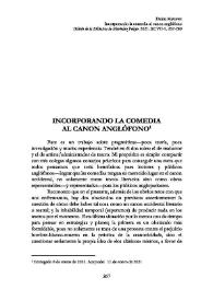 Incorporando la comedia al canon anglófono  / Dakin Matthews  | Biblioteca Virtual Miguel de Cervantes