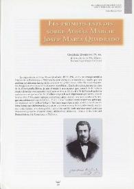 Els primers estudis sobre Ausiàs March: Josep Maria Quadrado / Gabriel Ensenyat Pujol | Biblioteca Virtual Miguel de Cervantes