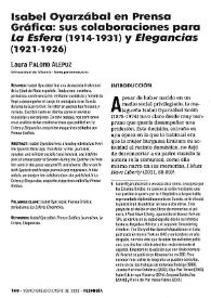 Isabel Oyarzábal en Prensa Gráfica: sus colaboraciones para "La Esfera" (1914-1931) y "Elegancias" (1921-1926) / Laura Palomo Alepuz | Biblioteca Virtual Miguel de Cervantes