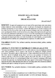 Función de la écfrasis en Edgar Allan Poe / Ahmed Oubali 	 | Biblioteca Virtual Miguel de Cervantes