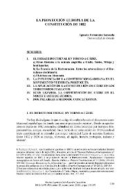 La proyección europea de la Constitución de 1812 / Ignacio Fernández Sarasola | Biblioteca Virtual Miguel de Cervantes