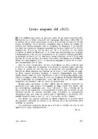 Léxico aragonés del ALC / Manuel Alvar | Biblioteca Virtual Miguel de Cervantes