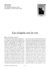 Esa obligada sed de mal / por Juan Ángel Juristo | Biblioteca Virtual Miguel de Cervantes