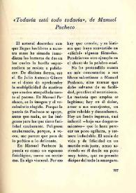 "Todavía está todo todavía", de Manuel Pacheco  / L. de L. | Biblioteca Virtual Miguel de Cervantes