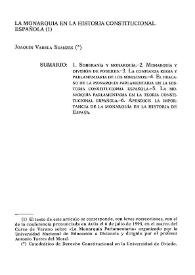 La monarquía en la historia constitucional española / Joaquín Varela Suanzes-Carpegna | Biblioteca Virtual Miguel de Cervantes