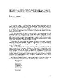 Expresividad dramática y escénica de las formas métricas en la obra teatral de Miguel Hernández / Por Mariapia Lamberti | Biblioteca Virtual Miguel de Cervantes