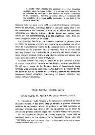 Tres notas sobre arte  / Raúl Chávarri P. | Biblioteca Virtual Miguel de Cervantes