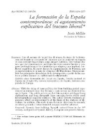 La formación de la España contemporánea: el agotamiento explicativo del "fracaso" liberal / Jesús Millán | Biblioteca Virtual Miguel de Cervantes