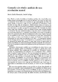 "Comedia sin título": análisis de una revolución teatral  / María Estela Harretche | Biblioteca Virtual Miguel de Cervantes