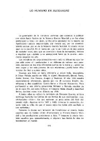 Lo humano en Aleixandre  / András László | Biblioteca Virtual Miguel de Cervantes