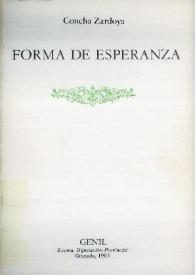 Forma de esperanza / Concha Zardoya | Biblioteca Virtual Miguel de Cervantes