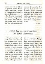 "Poesía taurina contemporánea", de Rafael Montesinos  / L. de L. | Biblioteca Virtual Miguel de Cervantes