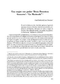 Una mujer con poder "Doña Francisca Gamarra": "La Mariscala"  / Ana María da Costa Toscano | Biblioteca Virtual Miguel de Cervantes