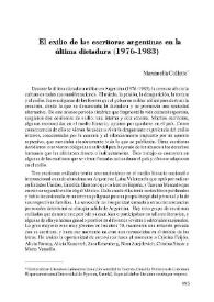 El exilio de las escritoras argentinas en la última dictadura (1976-1983) / Marianella Collette | Biblioteca Virtual Miguel de Cervantes