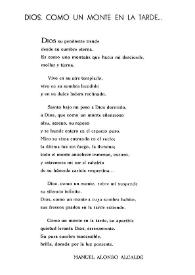 Dios, como un monte en la tarde / Manuel Alonso Alcalde | Biblioteca Virtual Miguel de Cervantes