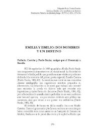 Emilia y Emilio: dos nombres y un destino  / Eduardo Ruiz-Ocaña Dueñas  | Biblioteca Virtual Miguel de Cervantes