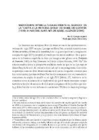 Mediadoras interculturales frente al silencio: De la "Carta a la princesa Juana" de Isabel de Guevara (1556) a "Inés del Alma Mía" de Isabel Allende (2006) / Rocío Quispe-Agnoli     | Biblioteca Virtual Miguel de Cervantes
