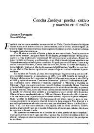 Concha Zardoya: poetisa, crítico y maestra en el exilio / Antonio Barbagallo | Biblioteca Virtual Miguel de Cervantes