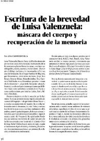 Escritura de la brevedad de Luisa Valenzuela: máscara del cuerpo y recuperación de la memoria / Por Ana Calvo Revilla | Biblioteca Virtual Miguel de Cervantes