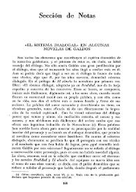"El sistema dialogal" en algunas novelas de Galdós  / Roberto G. Sánchez | Biblioteca Virtual Miguel de Cervantes