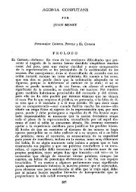 Agonía confutans  / por Juan Benet | Biblioteca Virtual Miguel de Cervantes
