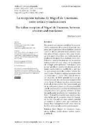 La recepción italiana de Miguel de Unamuno, entre crítica y traducciones / Enrico Lodi | Biblioteca Virtual Miguel de Cervantes