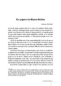 Els papers de Blasco Ibáñez  / Cristina Chirivella | Biblioteca Virtual Miguel de Cervantes