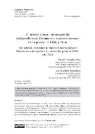 El Trienio Liberal en tiempos de independencias: Discursos y representaciones en la prensa de Chile y Perú  / Marta Fernández Peña ; José Saldaña Fernández | Biblioteca Virtual Miguel de Cervantes