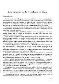 Los orígenes de la República en Chile / Adela Dubinovsky de Bueno | Biblioteca Virtual Miguel de Cervantes