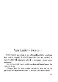 Anna Ajmátova, traducida  / Concha Zardoya | Biblioteca Virtual Miguel de Cervantes