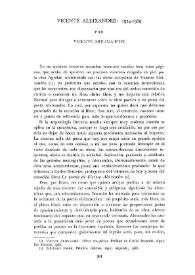 Vicente Aleixandre: 1924-1969 / por Vicente Molina-Foix | Biblioteca Virtual Miguel de Cervantes