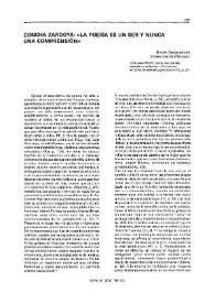 Concha Zardoya: "La poesía es un ser y nunca una compresión" / Biruté Ciplijauskaité | Biblioteca Virtual Miguel de Cervantes