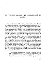 Un artículo olvidado de Mariano José de Larra / Borja Rodríguez Gutiérrez | Biblioteca Virtual Miguel de Cervantes