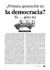 ¿Primera generación de la democracia? Sí…, pero no  / Cristina Santolaria Solano   | Biblioteca Virtual Miguel de Cervantes