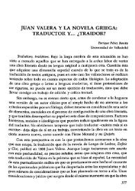 Juan Valera y la novela griega: traductor y … ¿traidor?  / Enrique Pérez Benito | Biblioteca Virtual Miguel de Cervantes