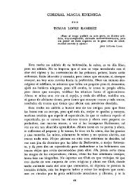 Cordial magia enemiga / por Tomás López Ramírez  | Biblioteca Virtual Miguel de Cervantes