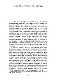 Para una poética del silencio  / Jaime Alazraki  | Biblioteca Virtual Miguel de Cervantes