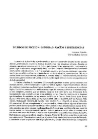Mundos de ficción: densidad vacíos e inferencias     / Lubomir Dolezel  | Biblioteca Virtual Miguel de Cervantes