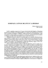 Homenaje a Lotman: mi lote de la heredad  / Miguel Ángel Garrido Gallardo | Biblioteca Virtual Miguel de Cervantes