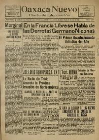 Oaxaca Nuevo : Diario de Información. Núm. 8369, sábado 10 de enero de 1942 | Biblioteca Virtual Miguel de Cervantes