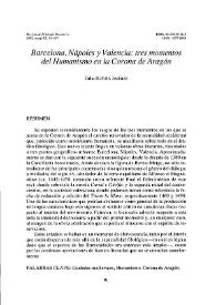 Barcelona, Nápoles y Valencia: tres momentos del Humanismo en la Corona de Aragón / Julia Butiñá Jiménez | Biblioteca Virtual Miguel de Cervantes
