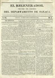 El Regenerador : Órgano Oficial del Gobierno del Estado de Oaxaca. Tomo VI, núm. 3, 18 de enero de 1841 | Biblioteca Virtual Miguel de Cervantes