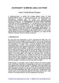 Sovereignity in British Legal Doctrine  / Joaquín Varela Suanzes-Carpegna | Biblioteca Virtual Miguel de Cervantes