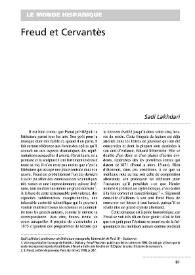 Freud et Cervantès / Sadi Lakhdari | Biblioteca Virtual Miguel de Cervantes