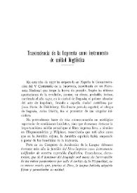Trascendencia  de la Imprenta como instrumento de unidad  lingüística / Guillermo Díaz-Plaja | Biblioteca Virtual Miguel de Cervantes