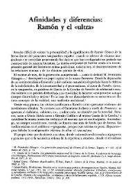 Afinidades y diferencias: Ramón y el "ultra"  / José María Barrera López  | Biblioteca Virtual Miguel de Cervantes