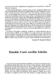 Haroldo Conti escribía baladas / Manuel Quiroga Clérigo | Biblioteca Virtual Miguel de Cervantes